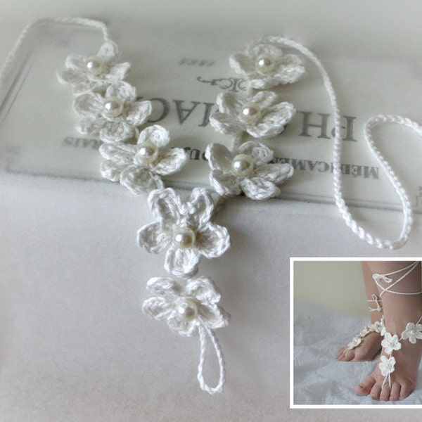 Barefoot Sandals , Beach Wedding Sandals , Crochet Pattern