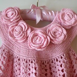 Baby Dress Rose , Baby Dress Crochet Pattern , Toddler Dress image 2