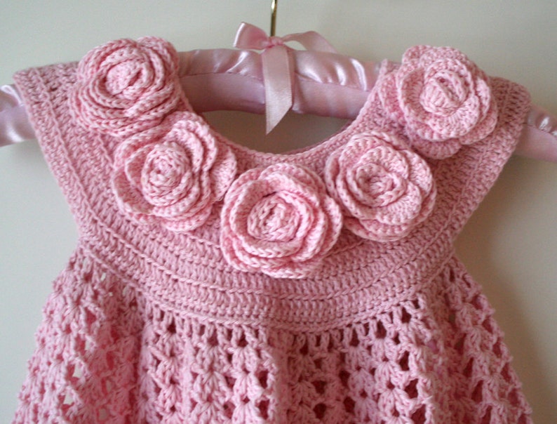 Baby Dress Rose , Baby Dress Crochet Pattern , Toddler Dress image 2