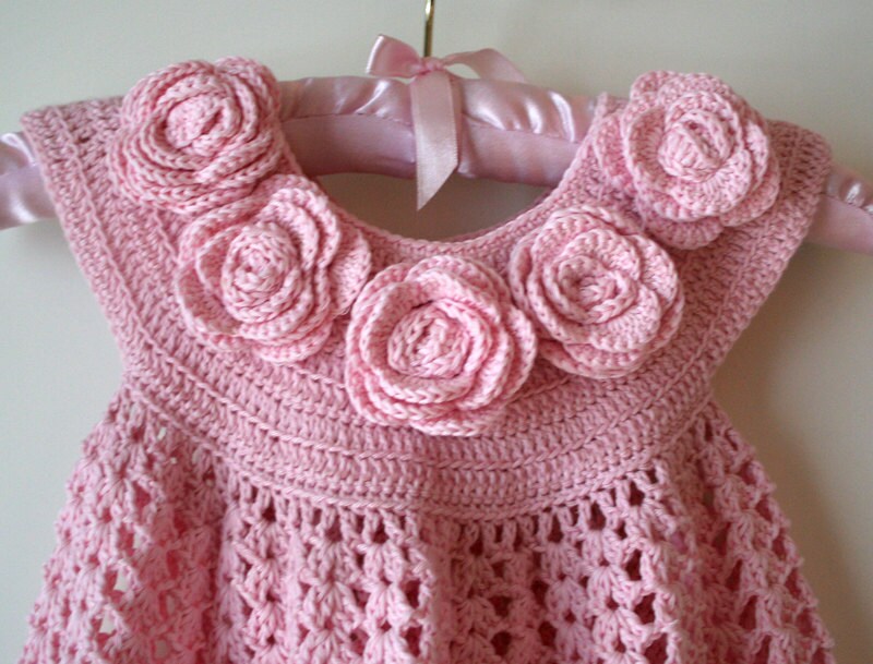 Baby Dress rose Baby Dress Crochet Pattern Etsy