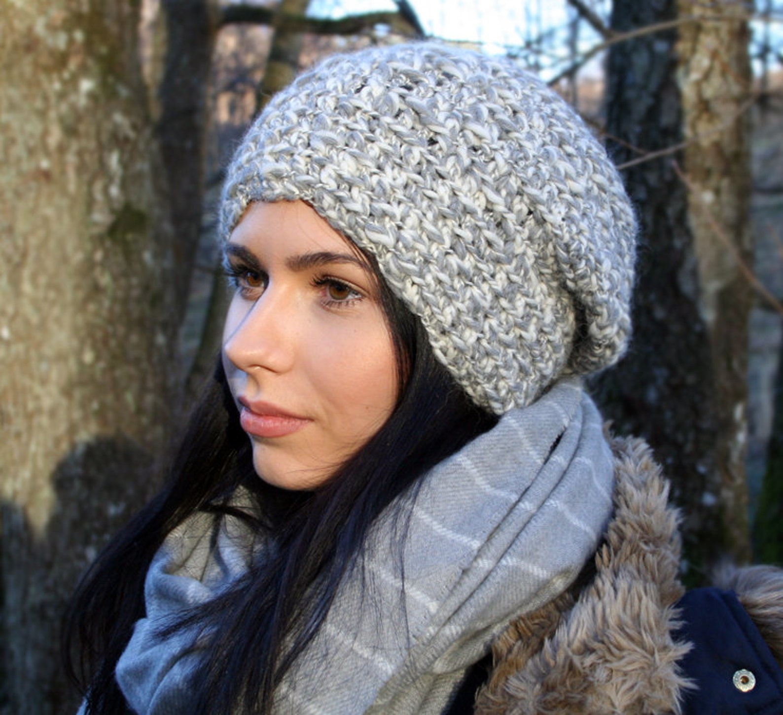 Women Summer Hollow Out Knitted Slouchy Beanie