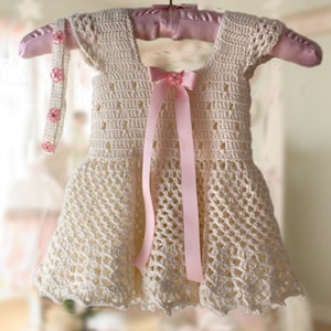 Baby Dress with Headband crochet pattern, Newborn dress &quot;Sofie&quot;