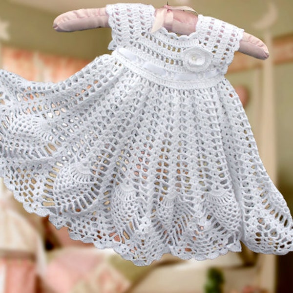 Baby dress crochet pattern  , Newborn dress "Annie"