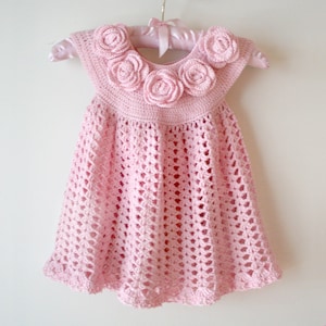 Baby Dress Rose , Baby Dress Crochet Pattern , Toddler Dress image 1