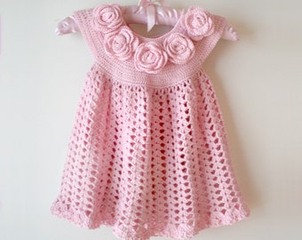 Baby Dress "Rose" , Baby Dress Crochet Pattern , Toddler Dress