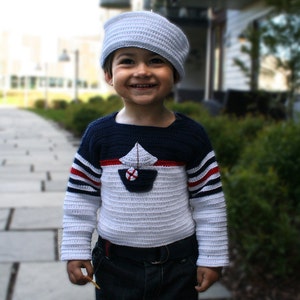 Navy Sweater , Summer Sweater , Marine Sweater , 4th of July , Toddler Sweater , Crochet Pattern