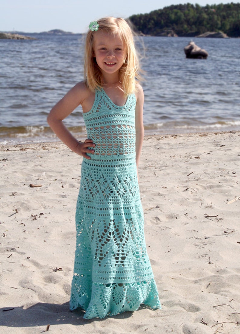 Crochet Dress pattern , Mint Green Dress , Crochet Pattern , image 2