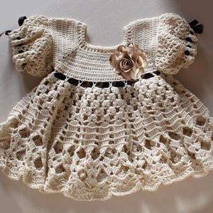 Baby dress crochet pattern , Crochet dress "Lena"