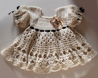 Baby dress crochet pattern , Crochet dress "Lena"