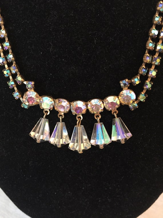 Vintage AMAEL Crystal Necklace AB Crystal Choker Necklace Etsy