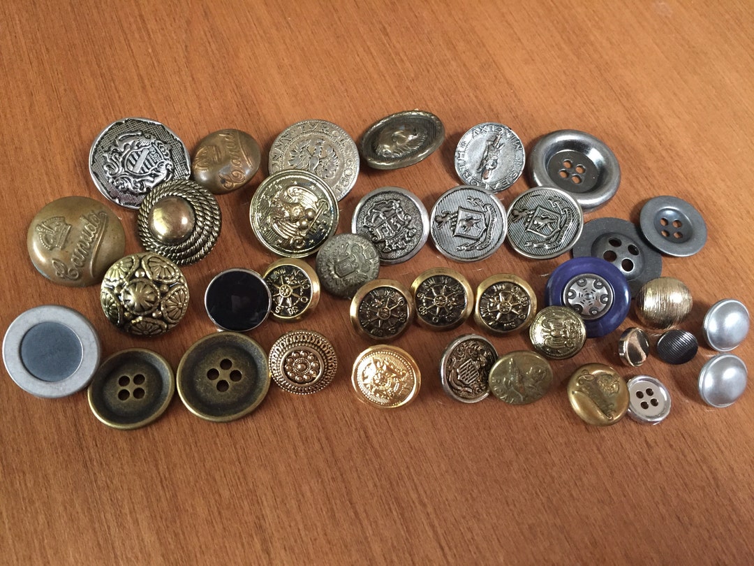 Vintage Brass Button Lot Etsy