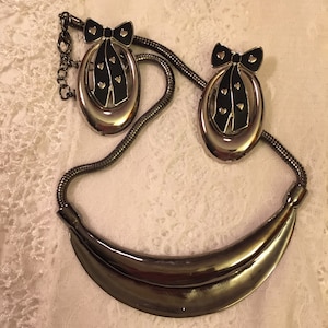 Jewelry Set   Necklace and Earrings Set   Black Jewelry