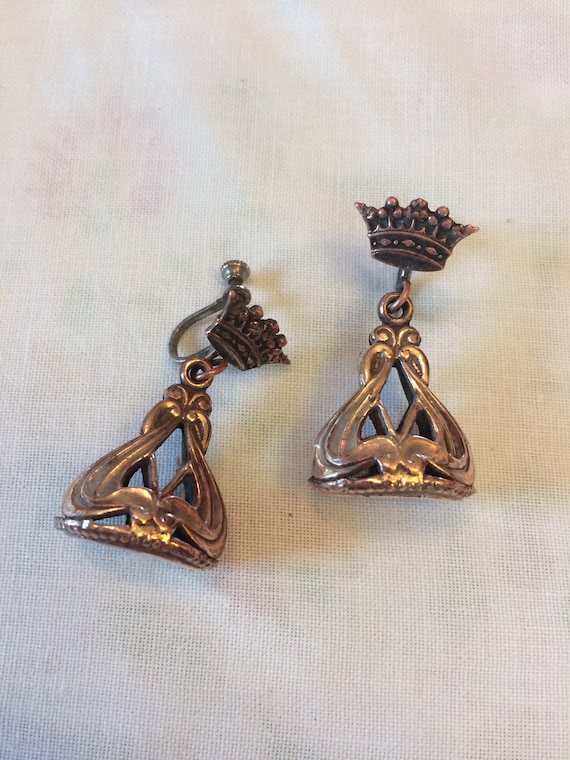 vintage copper earrings