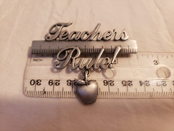 JJ Pewter 'Teacher's Rule' Brooch - image 6