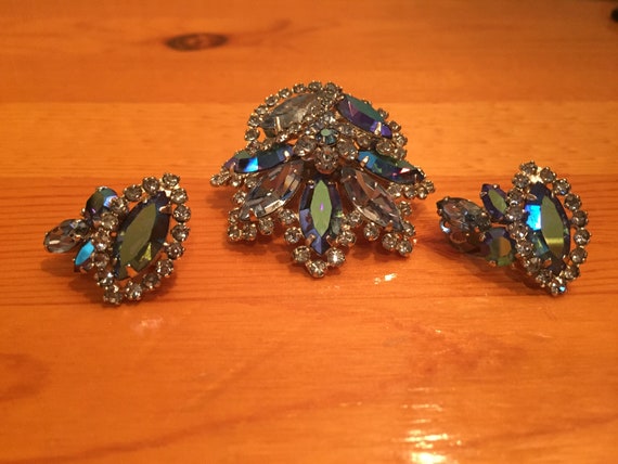 Vintage Sherman Jewelry Set Sherman Brooch & E