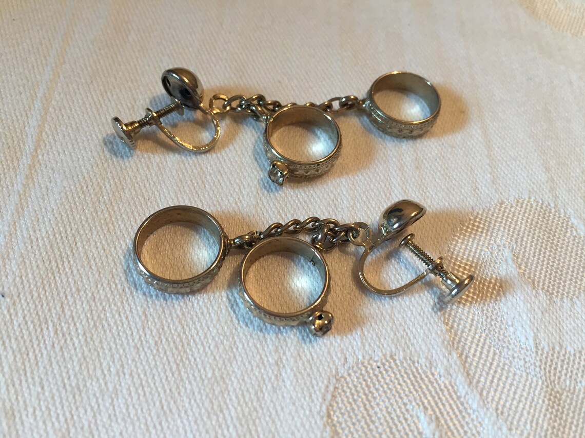 Vintage Coro ScrewBack Earrings Coro Dangle Hoop Earrings Etsy