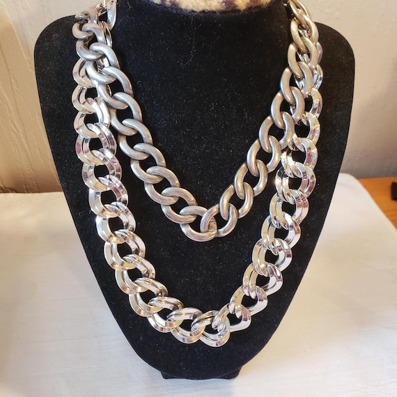 Two Signed Heavy Chain Necklaces - image 1