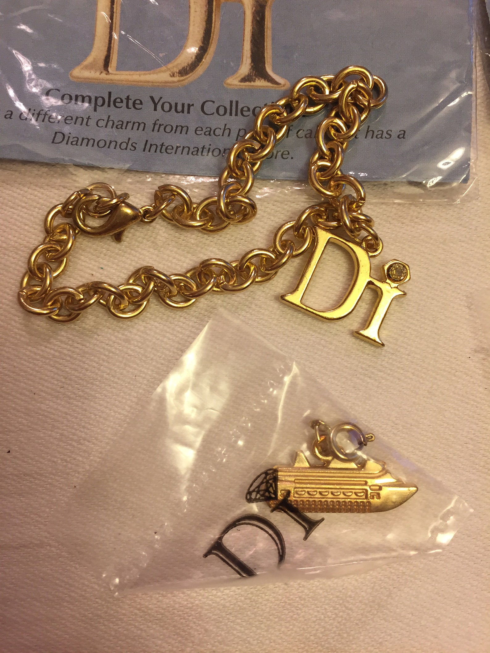 Diamond International Charm Bracelets Charm Bracelets Gold Etsy