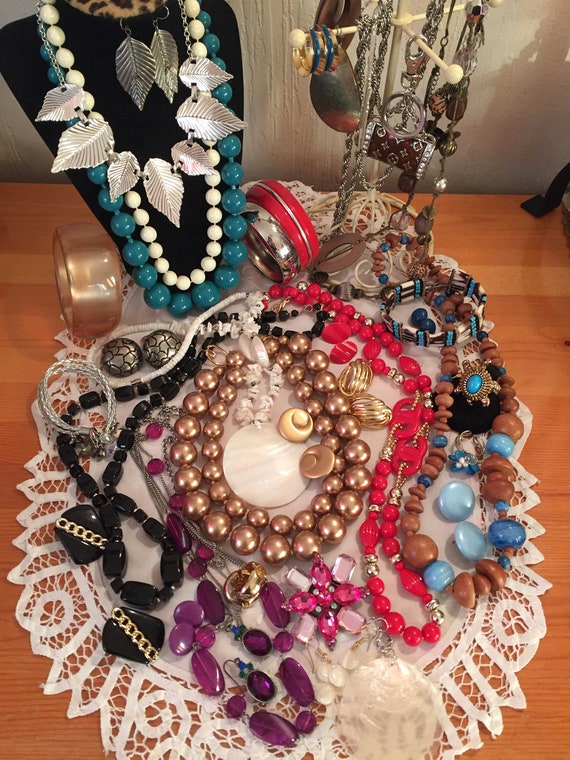 Destash Vintage Jewelry Lot Chunky Jewelry Coll
