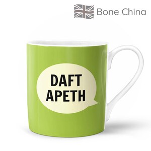 Daft Apeth Mug  | Bone China in Gift Box | Fired & Decorated in the UK | Northern Yorkshire Funny Dialect Saying