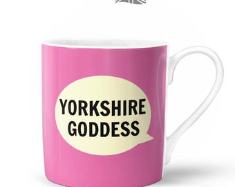 Yorkshire Goddess Mug  | Bone China in Gift Box | Fired & Decorated in the UK | Yorkshire Northern Funny Lass Girl Female
