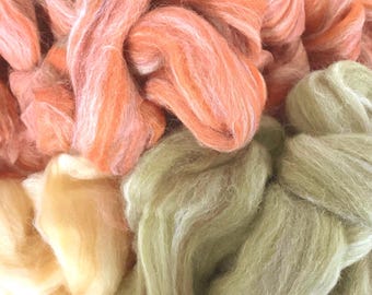Merino Alpaca  Grab Bag, Wool Roving, Spinning Fiber