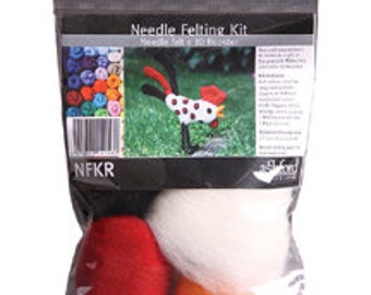 Ashford Needle Felting Kit, Rooster or Flowers, DIY Craft