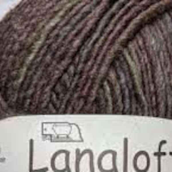 Lanaloft Handpainted Wool Yarn, Sport Weight, Platinum Plum, 50g, Wool Knitting Yarn, Brown Sheep Co