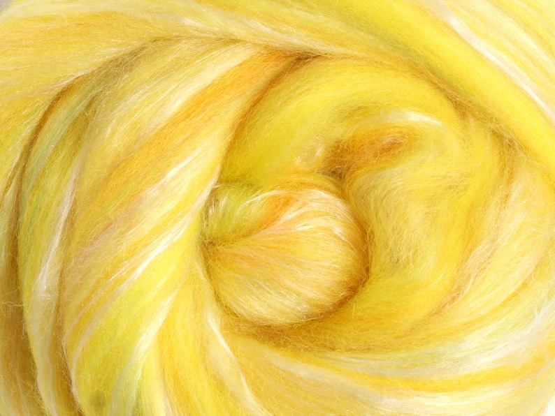 Ashford Merino-Silk Top Citrus Wool Roving Spinning Fiber image 0