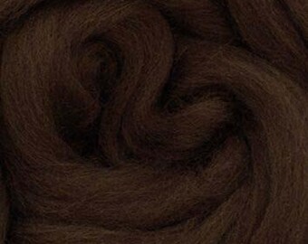 Merino Wool Roving, Ashland Bay, 4oz, 21.5 Micron, for Spinning or Felting, Dark Chocolate