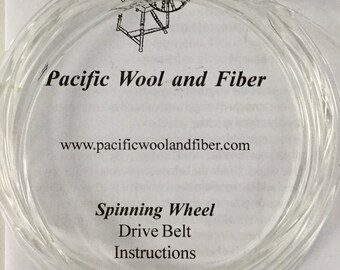 Spinning Wheel Belt, Double Drive Band, Durable Poly-Cord, Clear, spinning wheel repair part