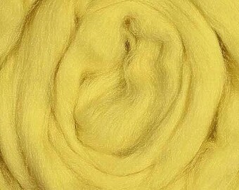 Merino Wool Roving, 4oz Super Soft Fiber for Spinning, Soft Yellow