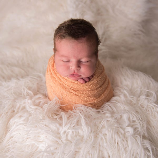 Peach Newborn Stretch Wrap is a perfect Photo Prop,Rayon Stretch Knit wrap, Newborn Wrap, Stretch Wrap, Stretchy wrap, Photography prop