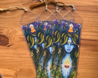 1 Bookmark with blue women's vinyl envelope F