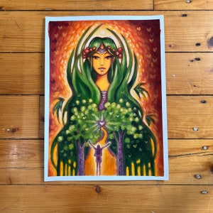 Vétiver plante médicinale illustration  Oeuvre originale de la carte oracle Les Divines Essences sur carton aquarelle