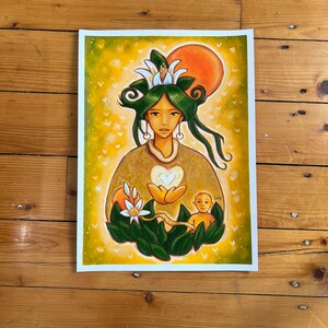 Néroli Plante médicinale  Oeuvre originale de la carte oracle Les Divines Essences sur carton aquarelle