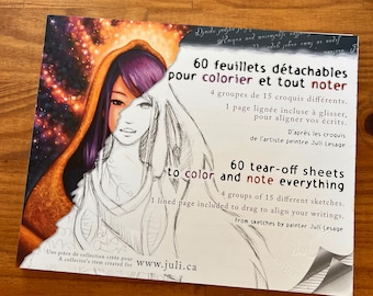 Notepad: 60 detachable sheets for coloring and writing down everything based on Julï's sketches