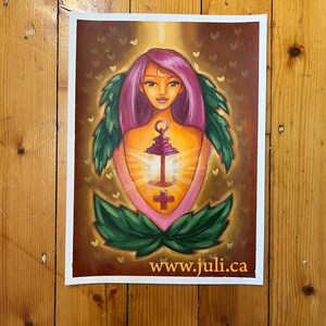 MENTHE POIVRÉE  Oeuvre originale de la carte oracle Les Divines Essences sur carton aquarelle