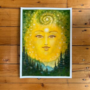 La pruche   Oeuvre originale de la carte oracle Les Divines Essences sur carton aquarelle
