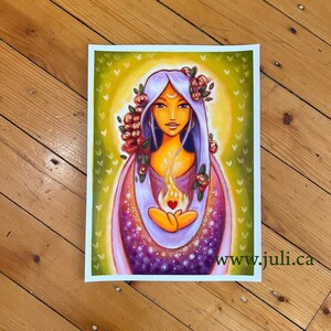 Rose of Damascus Original work of the oracle map The Divine Essences on watercolor cardboard