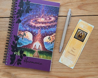 Pretty Plum writing notebook with ecological pencil and bookmark