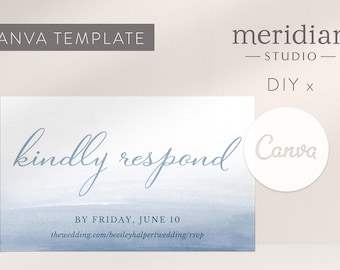 Watercolor Wedding RSVP Template, DIY Response Card, RSVP Link