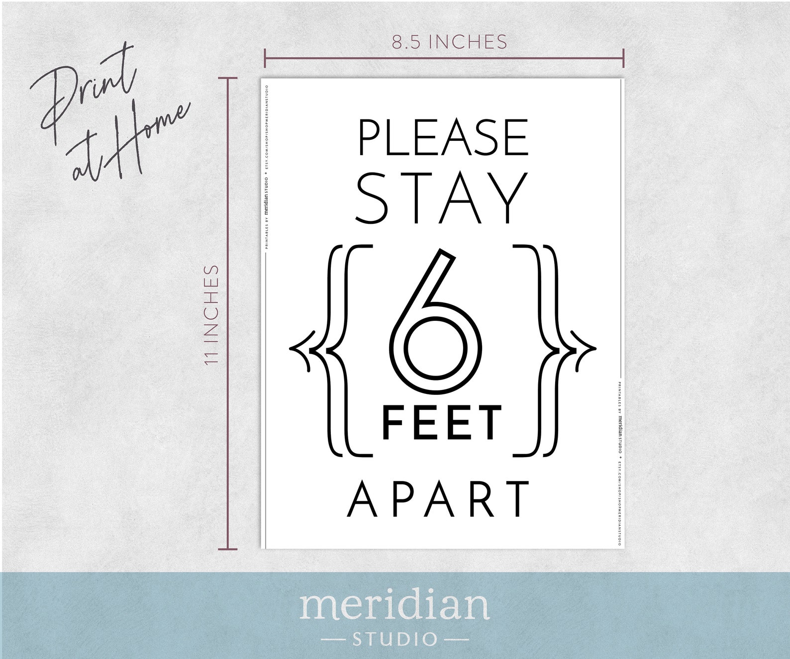 6 Feet Apart Printable Poster 8.5x11 pdf | Etsy