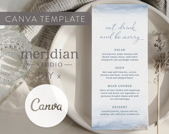 Watercolor Wedding Menu Template