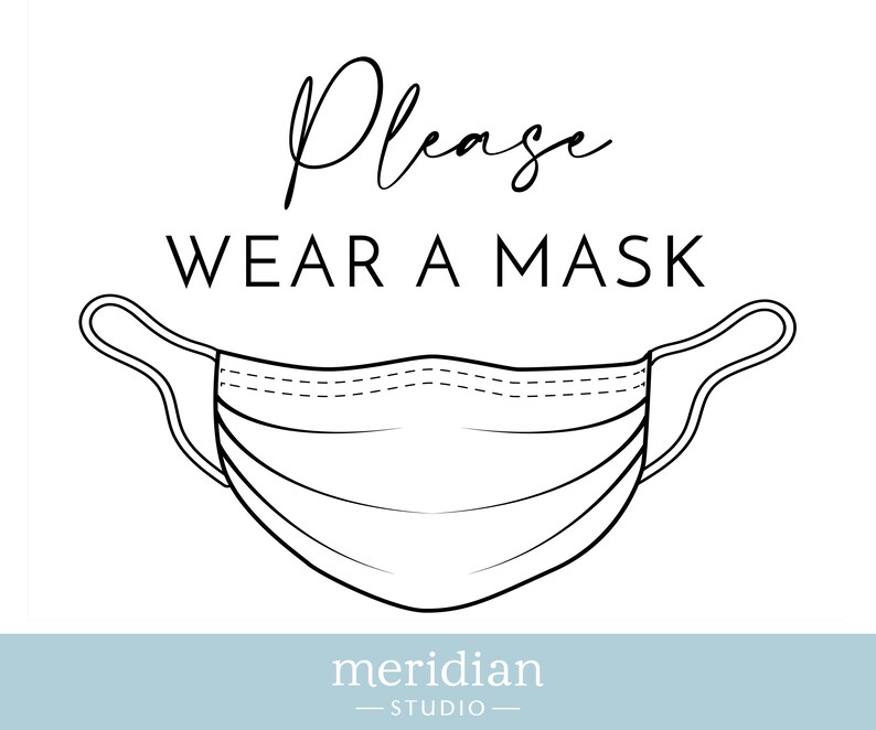 Please Wear a Mask, Printable Poster 8.5x11 Pdf Etsy UK