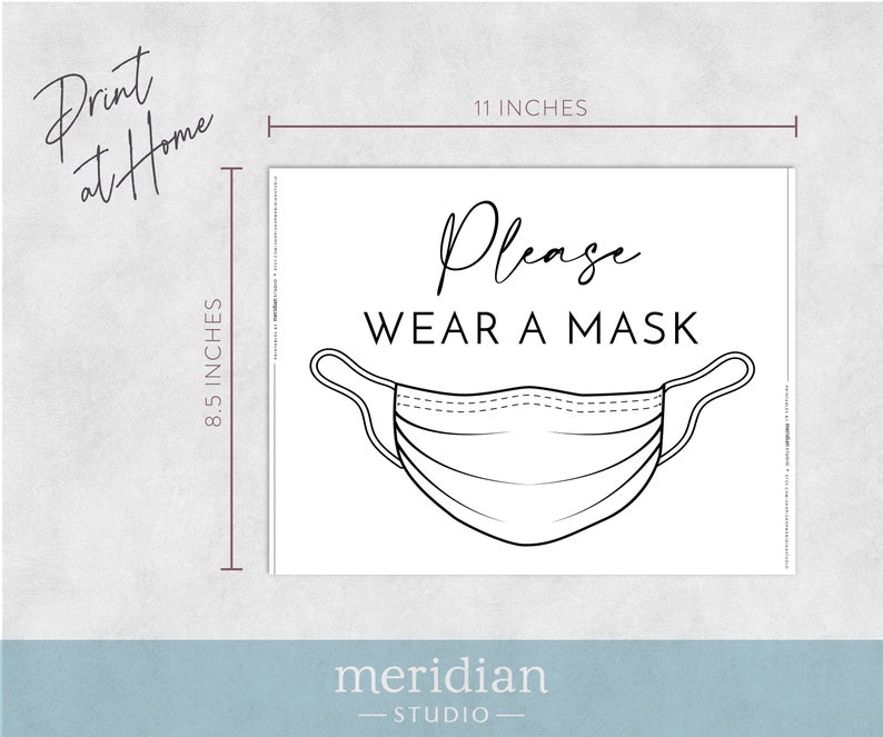 Please Wear a Mask, Printable Poster 8.5x11 Pdf Etsy UK