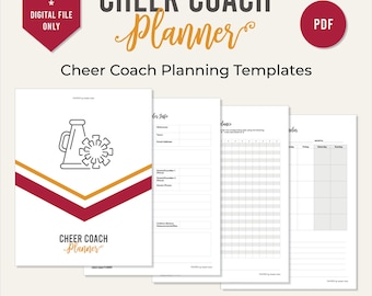 Cheer Coach Planner, Cheer Routine Planner, Coaching Binder, Cheerleading Game Day Formation, Template Worksheet, 8-count,, PDF