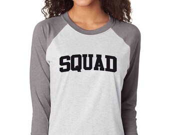 Squad Shirt. Super Soft and Comfy, Triblend Baseball Tee. Bachelorette Party Shirt. Squad T-Shirt. Bridesmaids Shirts.