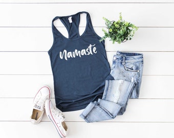 Namaste Shirt. Yoga Tank Top. Soft & Comfy Racerback Tank Top. Yoga Shirt. Inspirational Shirt. Meditation Shirt.