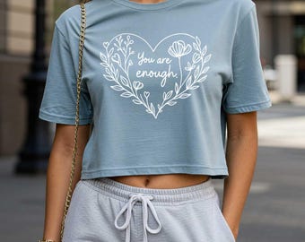 You Are Enough Shirt. Be Kind Crop Top. Women's Relaxed Crop Top. Kindness Shirt. You Are Enough Crop Top. Equality Shirt. Humanity Shirt.